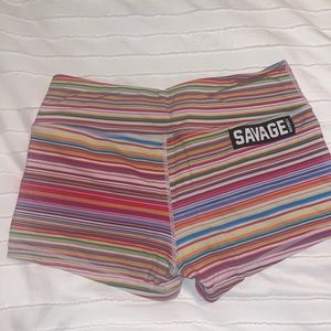 Savage barbell booty shorts